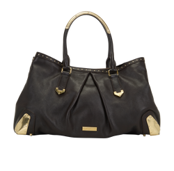 Studded Tote, Leather, Brown, MII, 1*